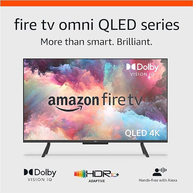 Amazon Fire TV 50" Omni QLED Series 4K UHD smart TV, Dolby Vision IQ, local dimming, hands-free with Alexa