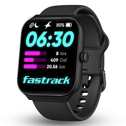 Fastrack New Limitless FS1 Smart Watch|Biggest 1.95" Horizon Curve Display|SingleSync BT Calling v5.3|Built-in Alexa|Upto 5Day Battery|ATS Chipset|100+ Sports Modes|150+ Watchfaces(Black)