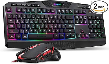 Redragon S101 Gaming Keyboard, M601 Mouse, RGB Backlit Gaming Keyboard, Programmable Backlit Gaming Mouse, Value Combo Set [New Version]