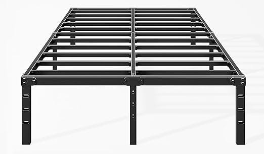 Hafenpo 14 Inch Queen Bed Frame - Durable Platform Bed Frame Non-Slip Metal Bed Frame No Box Spring Needed Heavy Duty Queen Size Bed Frame Easy Assembly Strong Bearing Capacity