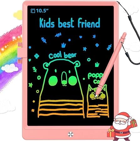 LCD Writing Tablet Doodle Board,10.5 inch Colorful Electronic Drawing Pads,Travel Gifts for Kids Ages 3 4 5 6 7 8 Year Old Girls Boys (Pink)