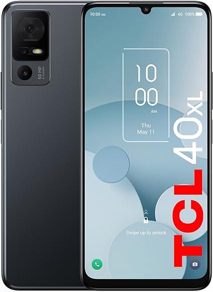 TCL 40XL 2023 Unlocked Cell Phone 4GB + 128GB, 6.75" 90Hz Display, Smartphone Android 13, 50MP AI Camera Mobile Phone, 5000 mAh, 4G LTE, US Version, Dark Gray