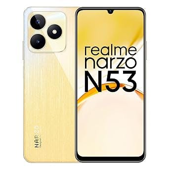 realme narzo N53 (Feather Gold, 4GB+64GB) 33W Segment Fastest Charging | Slimmest Phone in Segment | 90 Hz Smooth Display