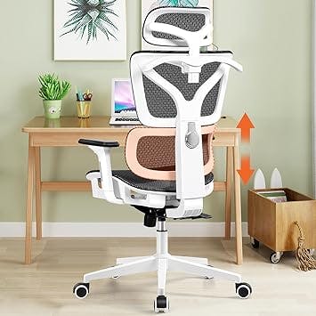 Razzor Ergonomic Mesh Office Chair High Back Desk Chair with Adjustable Lumbar Support and Headrest, 3D Flip-up Arm Computer Gaming Chair, Executive Swivel Task Chair