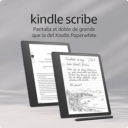 Kindle Scribe, el primer Kindle que a la vez es un cuaderno digital, todo en uno, con 16 GB de almacenamiento y una pantalla Paperwhite de 10,2" y 300 ppp | Con el lápiz premium + Kindle Unlimited