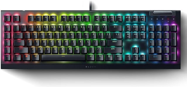 Razer BlackWidow V4 X - Mechanical Gaming Keyboard: Yellow Switches Linear & Silent - 6 Dedicated Macro Keys - Chroma RGB - Doubleshot ABS Keycaps - Media Controls - Sound Dampening & Stabilizers