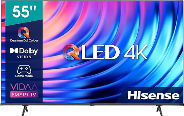 Hisense 55" QLED UHD 4K 55E78HQ, Smart TV VIDAA 5.0, HDR Dolby Vision, VA, Controlli vocali Alexa/Google Assistant, Tuner DVB-T2/S2 HEVC 10, lativù 4K