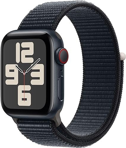 Apple Watch SE (2nd Gen) [GPS + Cellular 40mm] Smartwatch with Midnight Aluminum Case with Midnight Sport Loop. Fitness & Sleep Tracker, Crash Detection, Heart Rate Monitor, Carbon Neutral
