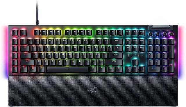 Razer BlackWidow V4 Mechanical Gaming Keyboard: Green Switches Tactile & Clicky - Chroma RGB - 6 Dedicated Macro Keys - Magnetic Wrist Rest - Doubleshot ABS Keycaps - Multi-Function Roller &Media Keys