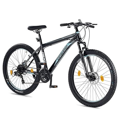 Lifelong Conqueror Freeride Shimano Gear Cycle,27.5T Steel MTB Unisex Cycle with 21 Speed|Dual Disc Brake|Frame Size: 18"|85% Assembled|Pan India Installation(Ideal for Unisex Adults)