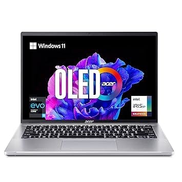 Acer Swift Go OLED Display Thin and Light Premium Laptop Intel Core i5 13th Gen (16GB/ 512 GB SSD/Windows 11 Home/MS Office Home and Student) Pure Silver, SFG14-71, 35.56 cm (14.0 Inch)