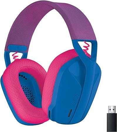 Logitech G G435 Lightspeed Kablosuz Kulak Üstü Oyuncu Kulaklığı, Bluetooth, Dahili Mikrofon, 40 mm Ses Sürücüleri, 165 gr, 18 Saat Pil Ömrü, Mavi