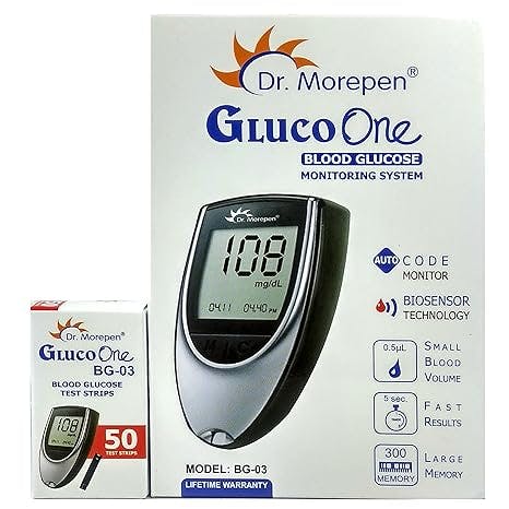 Dr. Morepen Blood Sugar Glucose Monitor with 50 Test Strips