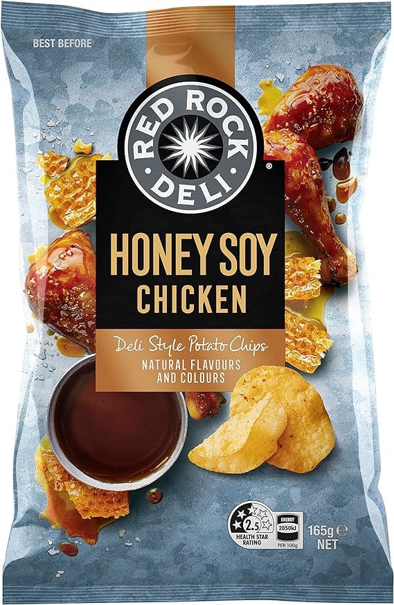 Red Rock Deli Honey Soy Chicken Potato Chips Share Pack 165g