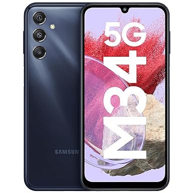 Samsung Galaxy M34 5G (Midnight Blue,6GB,128GB)|120Hz sAMOLED Display|50MP Triple No Shake Cam|6000 mAh Battery|4 Gen OS Upgrade & 5 Year Security Update|12GB RAM with RAM+|Android 13|Without Charger