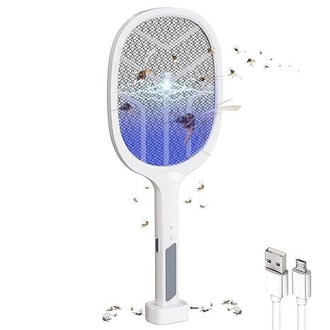 GaxQuly Mosquito Bats Racket Killer Five Nights Mosquito Killer Racket Rechargeable Handheld Electric Fly Swatter (UV+)