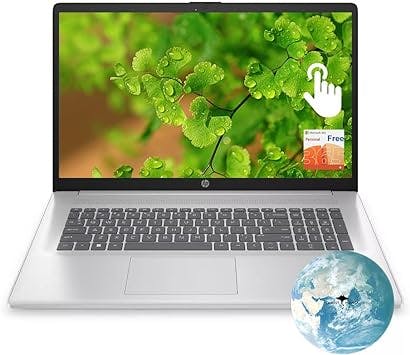 HP 17.3" Touchscreen Laptop Newest, Quad-Core Intel Pentium Silver N5030, 32 GB DDR4 RAM, 1TB PCIe NVMe SSD, UHD Graphics, 1 Year Microsoft Office 365, Windows 11 Home, GM Accessorry